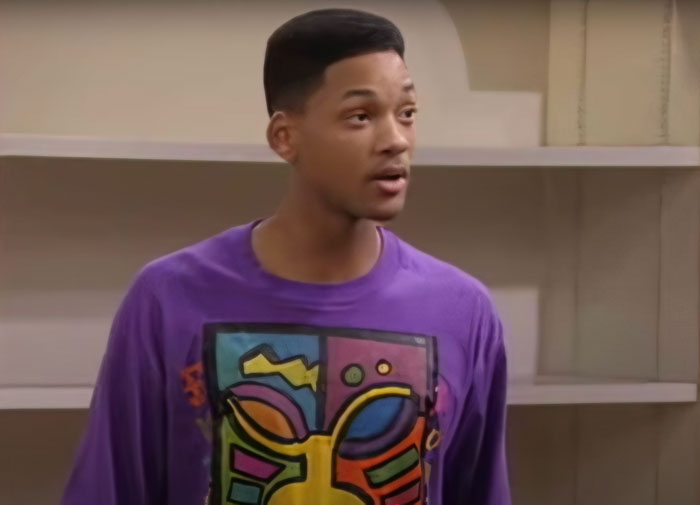 Will Smith purple shirt 