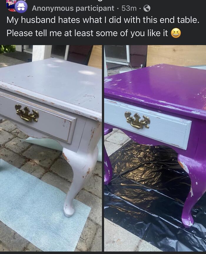 Posting Anonymous So I Don’t Get Booted From The Group I Saw It In. Someone In The Comments Said “Why Does The After Photo Look Like The Before Pic?”. I Don’t Think The Husband Is Wrong Here