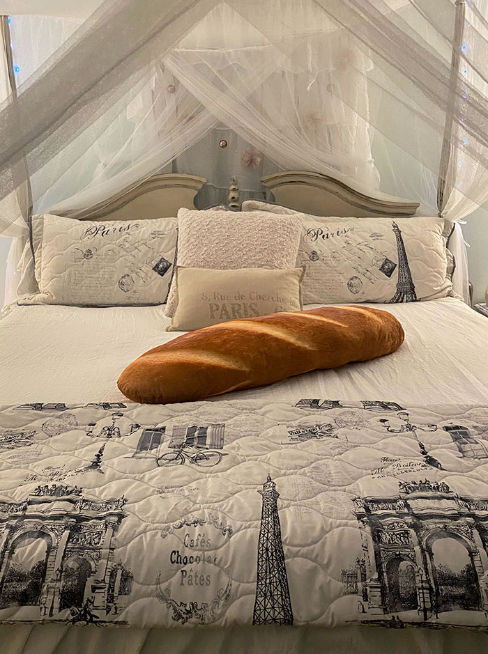 My Wife Had Our Bedroom Paris-Themed. I Thought It Needed A Bit More Decorations, So I Bought This Baguette