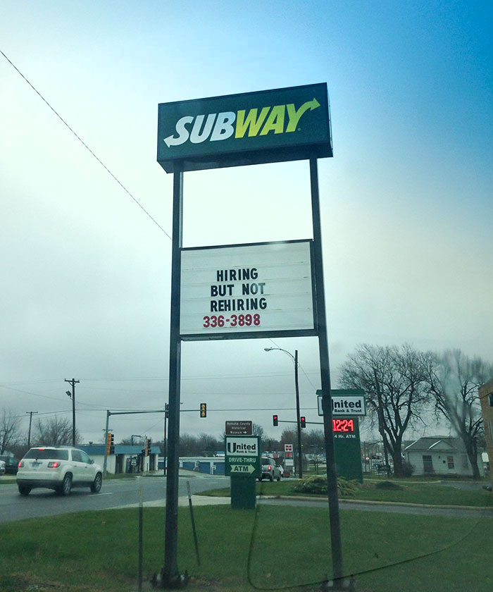Subway's Pretty Passive-Aggressive
