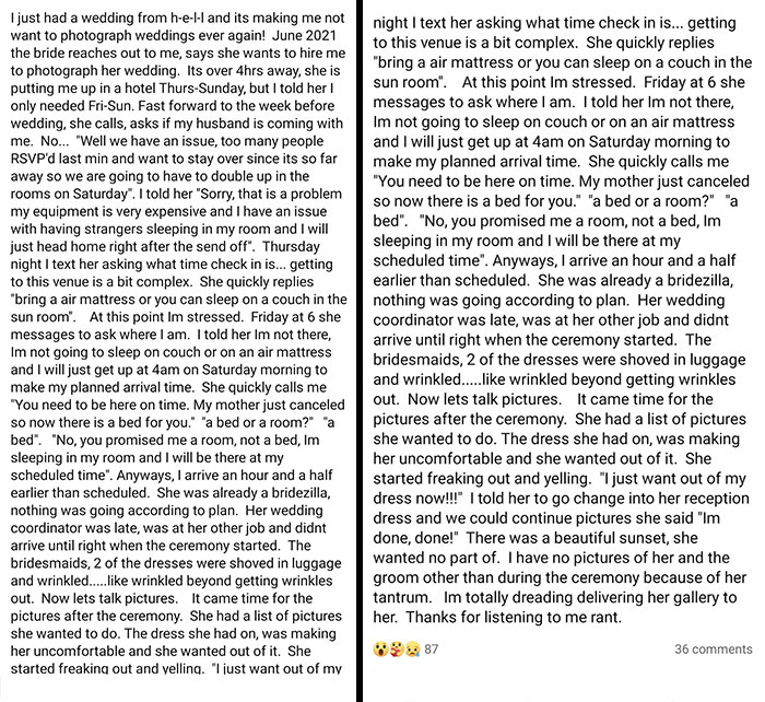 A Bridezilla Story From A Photography Group I'm In