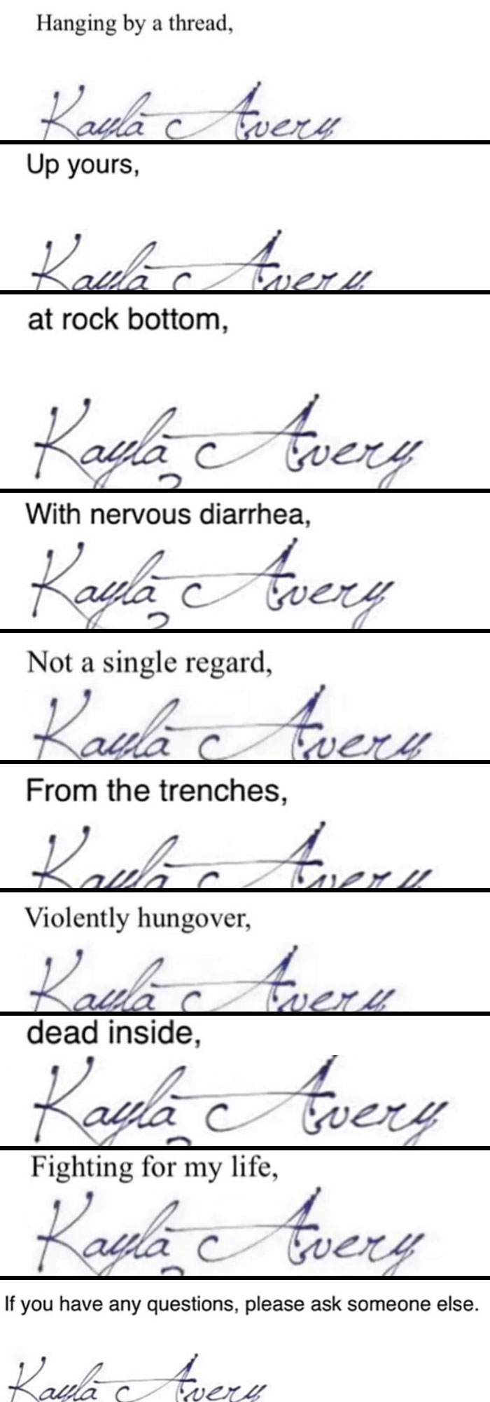 Unhinged Email Sign-Offs Until My Boss Notices