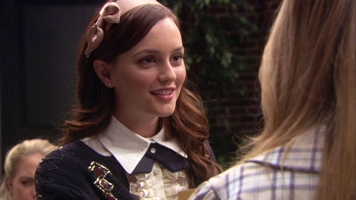 Blair wearing pink bow 