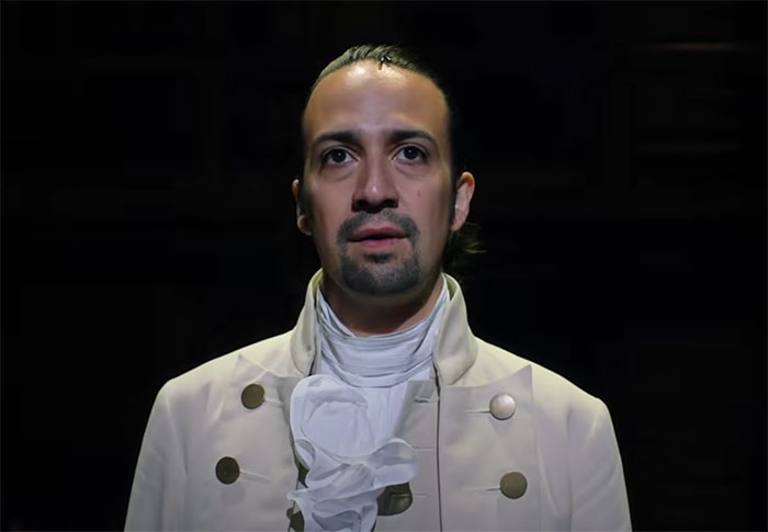 Hamilton movie white suit