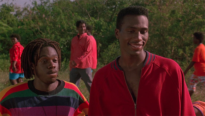 Sanka Coffee and Derice Bannock wearing red clothes