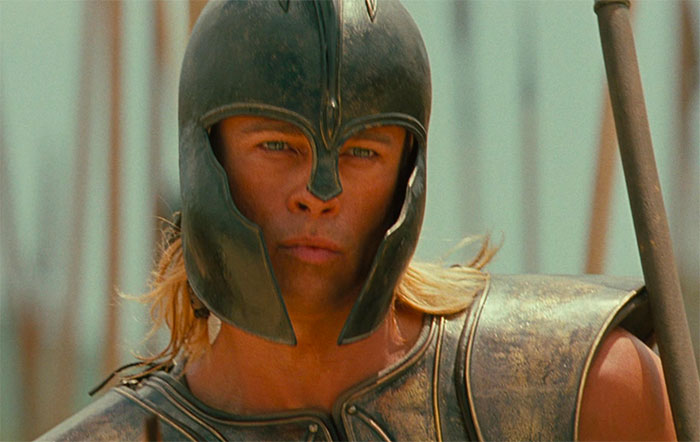 Brad Pitt in movie Troy