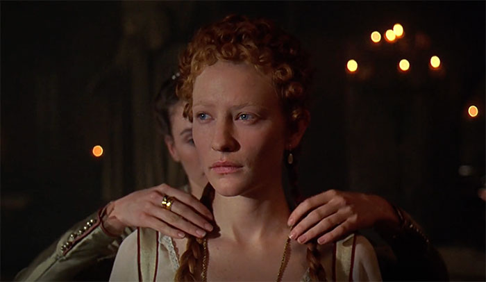 Cate Blanchett in a movie Elizabeth