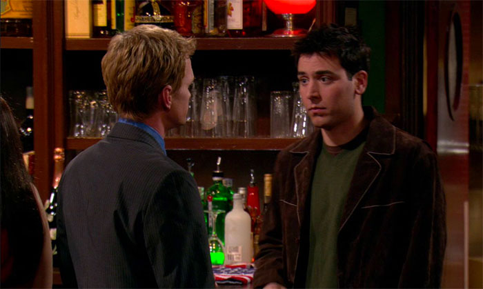 Ted Mosby talking with Barney Stinson