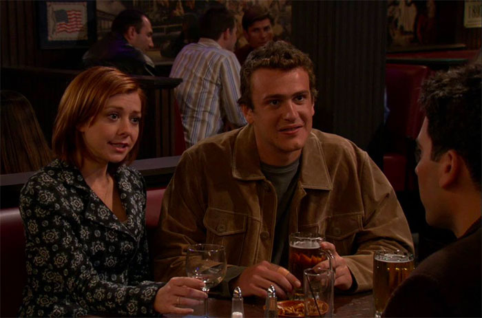 Scene of Lily Aldrin and Marshall Eriksen talking