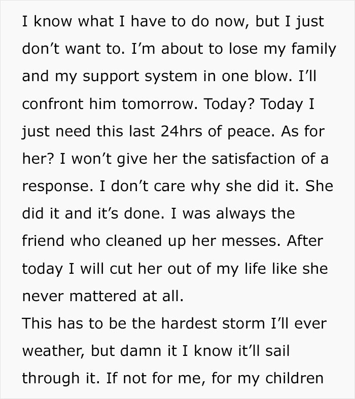 Every Single Family Member Takes This Woman's Side After She Found Out Her Husband Was Cheating With Her Best Friend