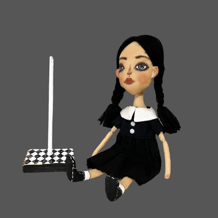 I Made This Wednesday Addams Doll - Gothic Doll - Ooak Art Doll