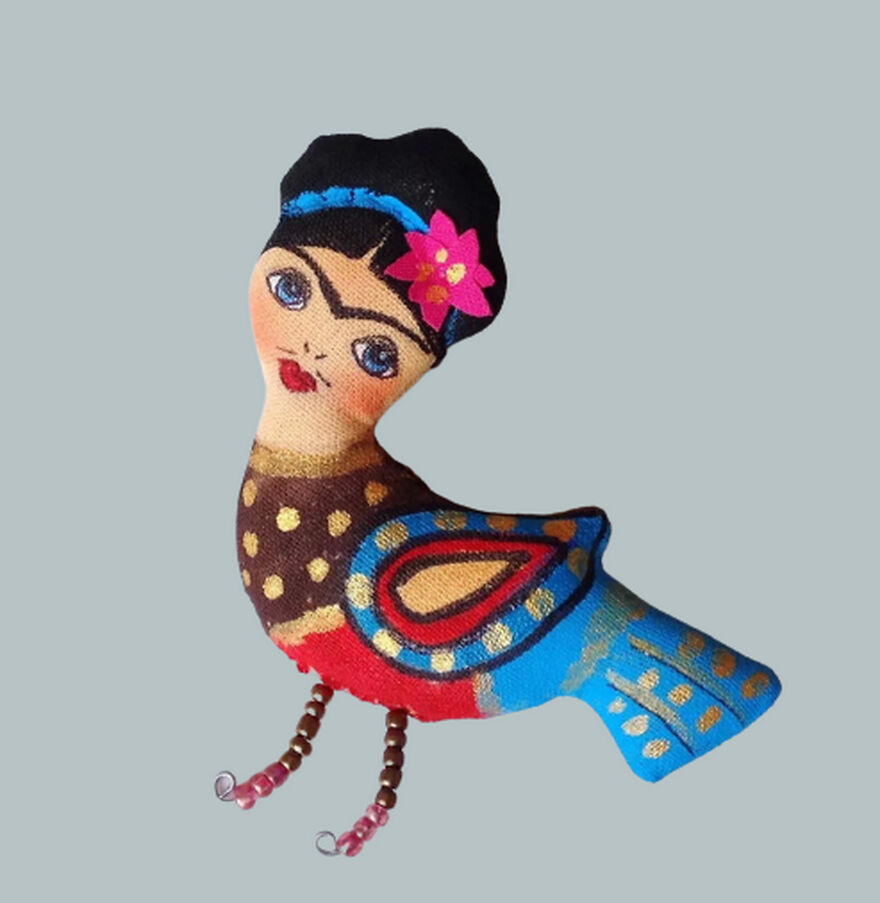 Frida Brooch Bird ... Gorgeous Frida Kahlo !