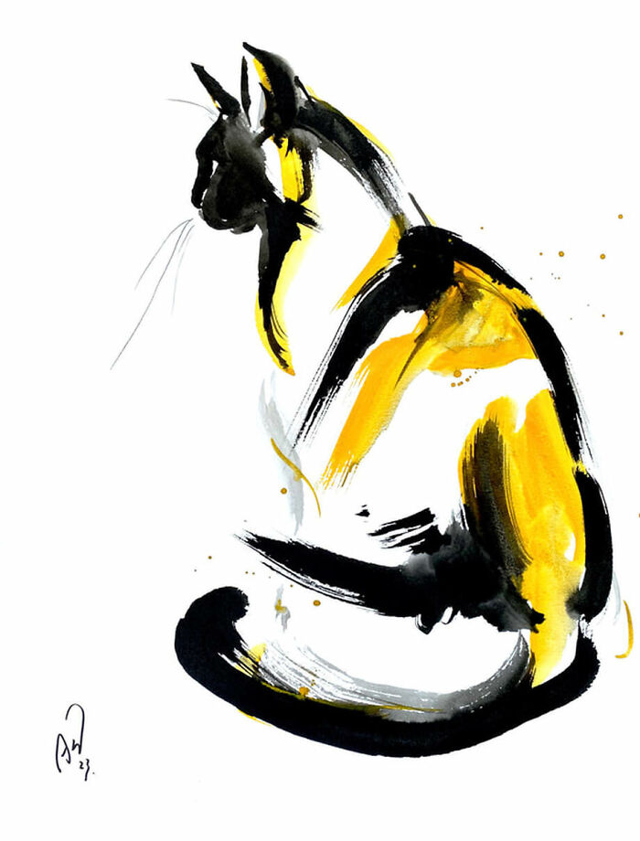 I Create Minimalist Cat Paintings