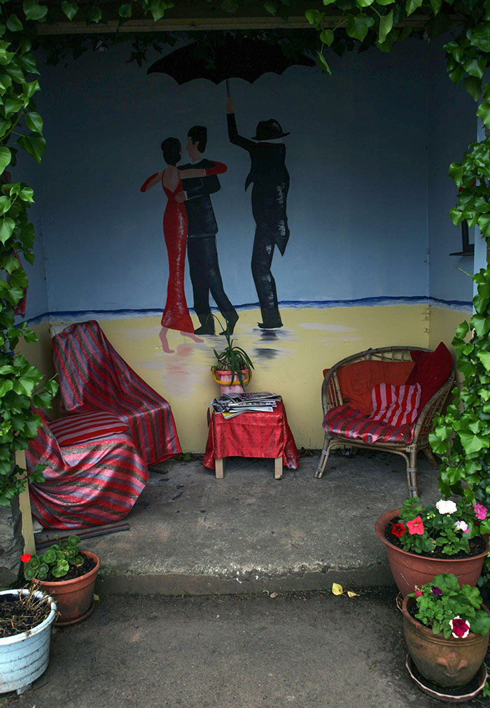 Decorated Bus Stop Near Fowey Cornwall By Jane Tinsley