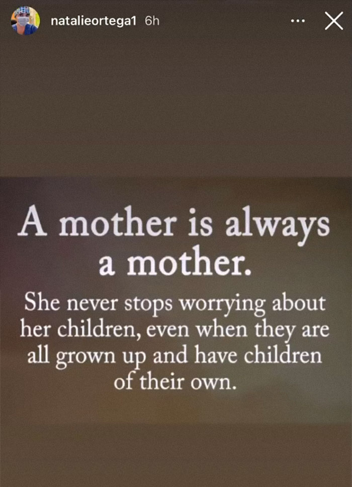 Text from Instagram story addressing motherhood concerns.