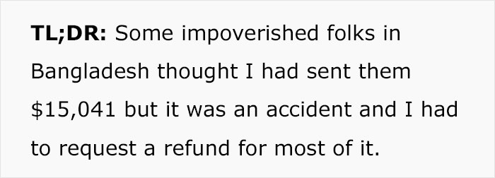 Guy Accidentally Sends A Poor Community A $15,041 Donation Instead of $150, Chaos Ensues