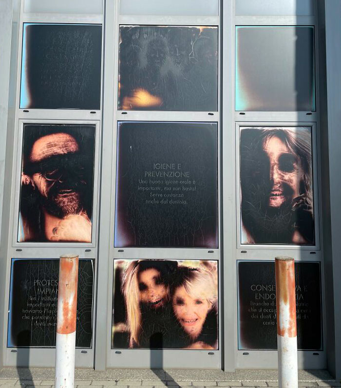 This Ad In My Town Scorched Out By The Sun, Looks Like A Poster From A Horror Movie