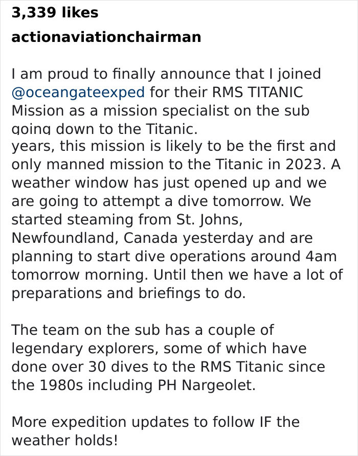 Missing Titanic Tourist Submarine With Billionaire Aboard Is Still Nowhere To Be Found While It Only Has Up To 96 Hours Of Oxygen