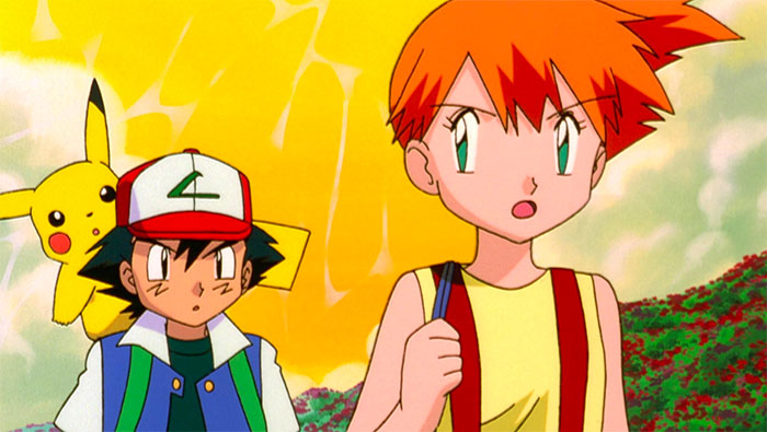 Misty Williams, Ash Ketchum and Pikachu are walking outside - 84