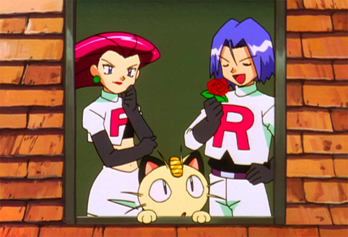Team Rocket standing in roof window - 91