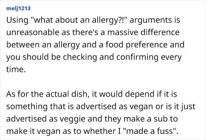 Parent Takes Vegan Daughter To A Restaurant, Waitress Reveals Her 'Vegan' Dish Had Butter In It, Leaving The Parent Livid Parent Takes Vegan Daughter To A Restaurant, Waitress Reveals Her 'Vegan' Dish Had Butter In It, Leaving The Parent Livid