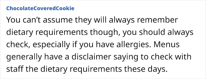 Parent Takes Vegan Daughter To A Restaurant, Waitress Reveals Her 'Vegan' Dish Had Butter In It, Leaving The Parent Livid Parent Takes Vegan Daughter To A Restaurant, Waitress Reveals Her 'Vegan' Dish Had Butter In It, Leaving The Parent Livid