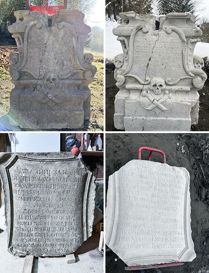 Early Baroque Epitaph Before And After Power-Washing