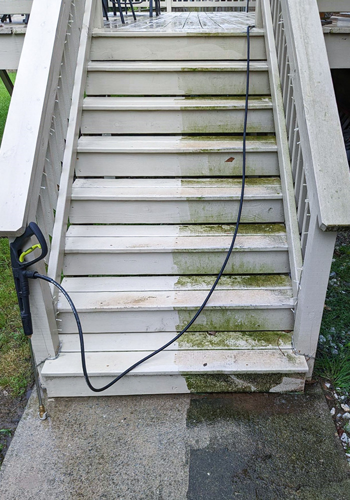 This Side Of The Deck Gets Zero Sun. You Don't Realize How Bad It Is Until You Clean It