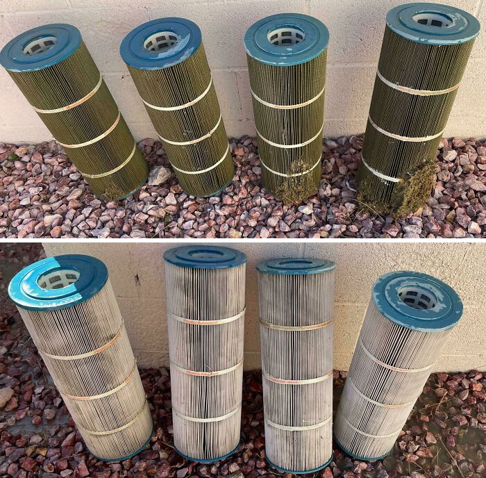 Clogged Pool Filters Before And After