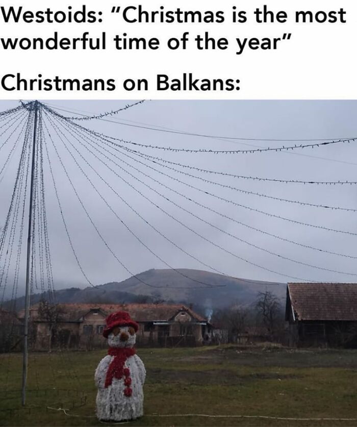 Squatting Slavs In Tracksuits