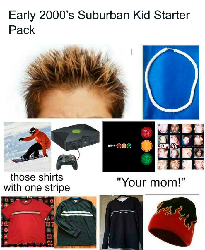 Early 2000s Suburban Kid Starter Pack