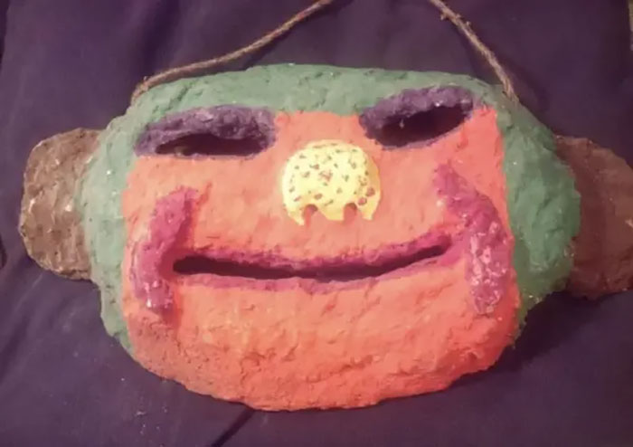 Husband And I Found This 'Mask' In Our Bedroom's Closet Wall About Eight Years Ago. It Had Been Placed In A Gap In Between The Two Walls