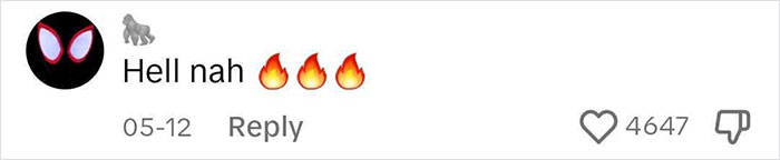 "Viral tattoo artist's back piece sparks mixed reactions; comment reads 'Hell nah' with fire emojis, 4647 likes.