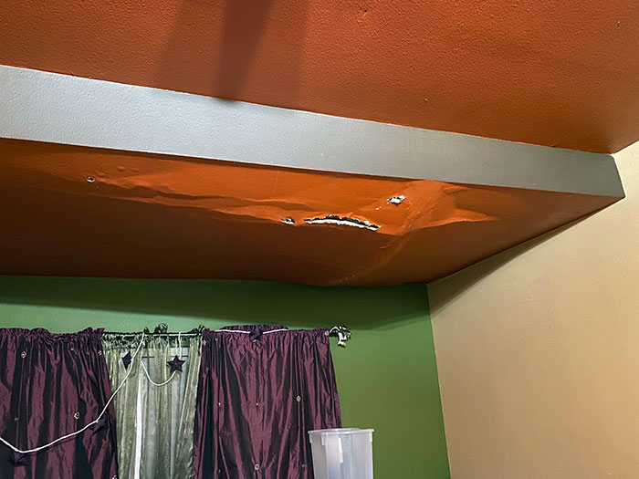 I Woke Up This Morning To This, Resulting From All The Rain In LA And Landlord Says He Will Fix It After It Stops Raining