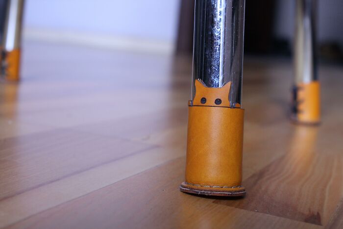 Leather kitten socks for the chair 