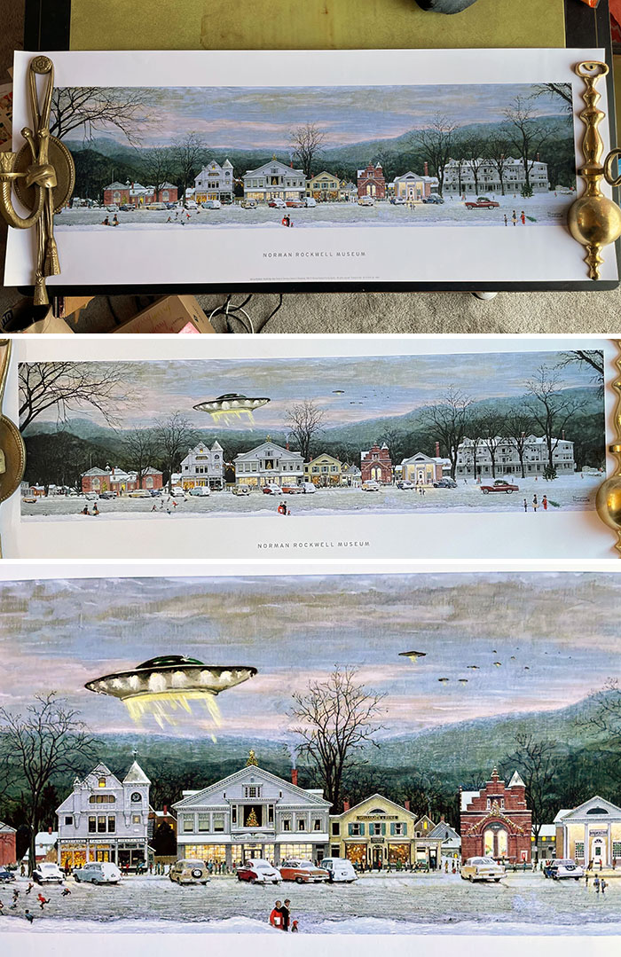 UFO’s Over A Norman Rockwell