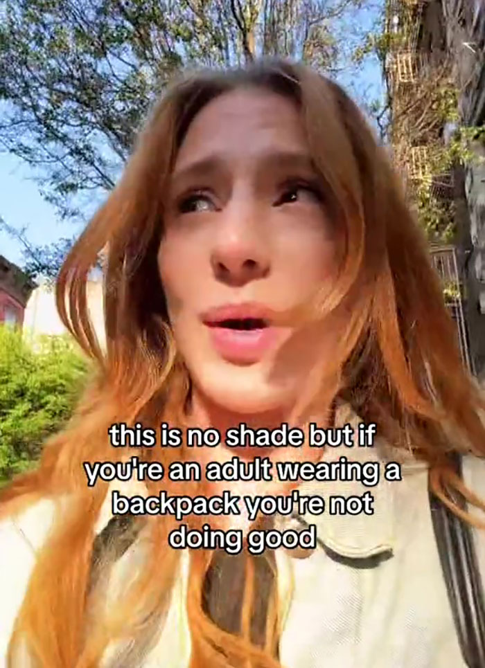 Creator Sparks Massive Debate Over Adults Wearing Backpacks