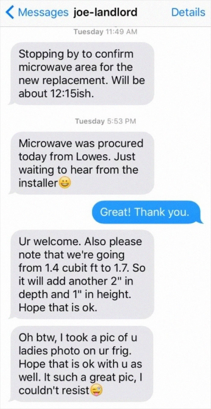 My Friend Asked Me If This Message From Her 53yr Old Landlord Was Creepy