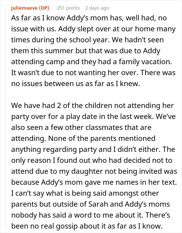 Parent Reveals Why Their Daughter Was Excluded From B-Day Party, 4 Others Forbid Their Kids From Going Parent Reveals Why Their Daughter Was Excluded From B-Day Party, 4 Others Forbid Their Kids From Going