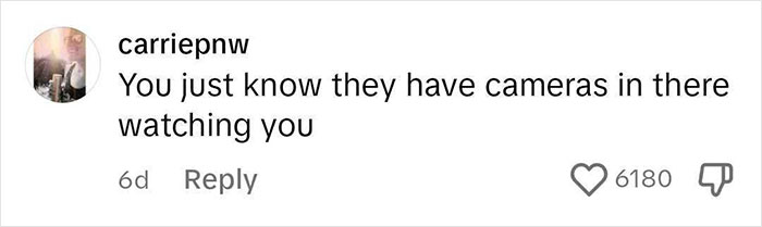 Comment on social media about Airbnb rules, mentioning concerns over cameras and privacy in a casual tone.