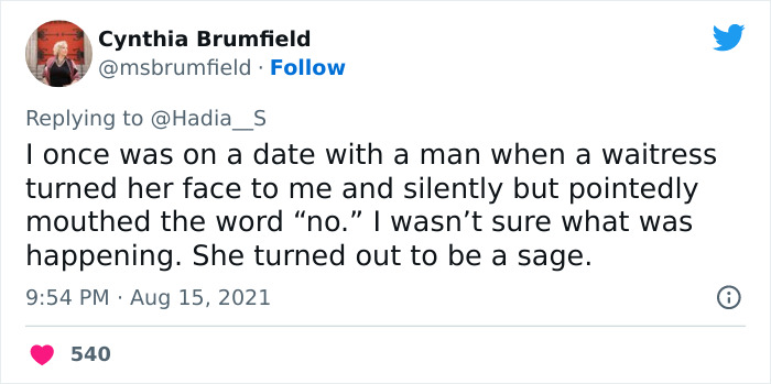 Woman Praises Guy For Giving Her A Note Saying Her Date Is A Red Flag After Listening To Their Convo