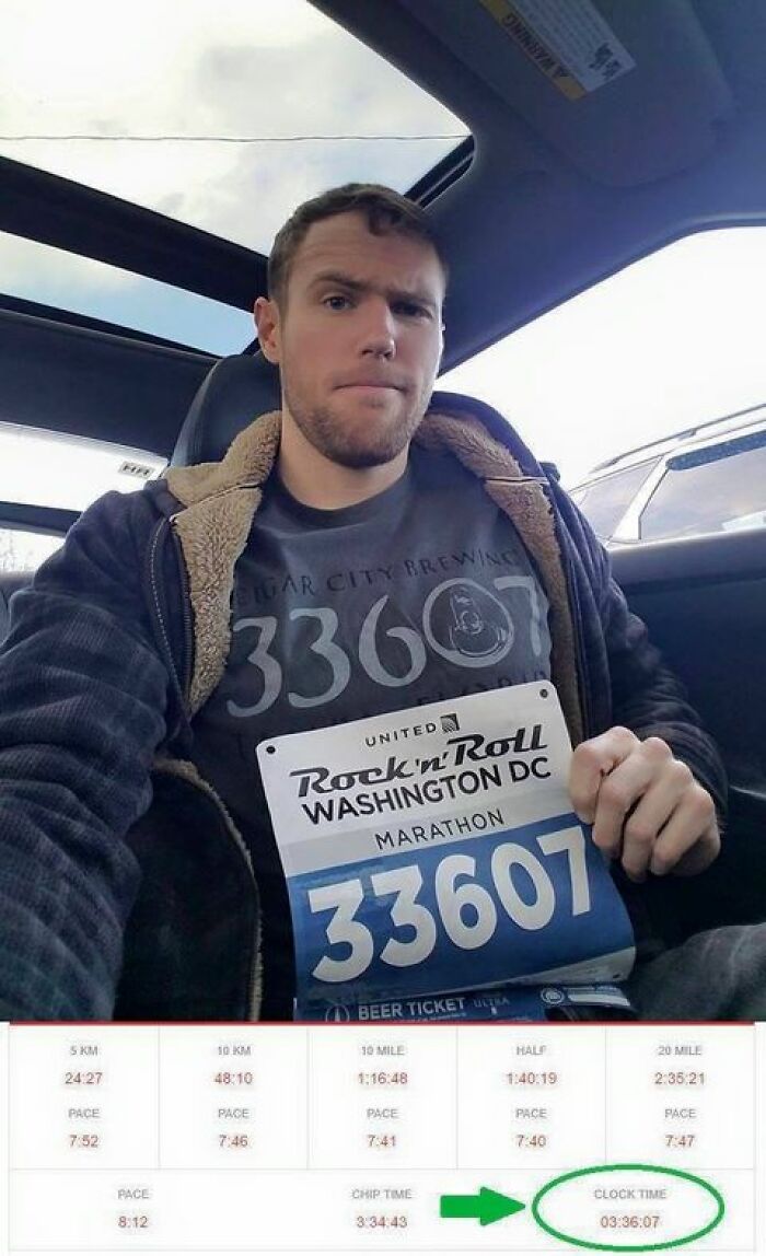 Mi número de corredor era el mismo que el de mi camiseta y coincide también con el tiempo en que acabé