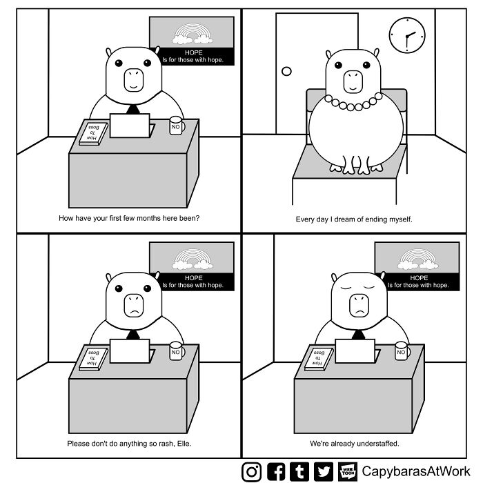 A Funny Comic About Capybaras In A Toxic Work Environment