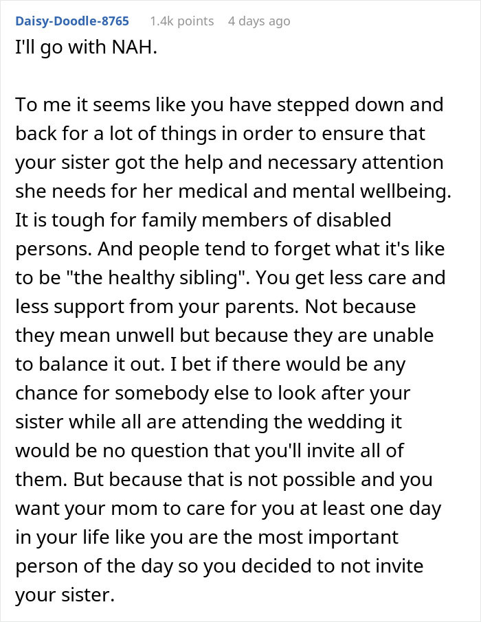 &ldquo;AITA For Uninviting My Mom From My Wedding?&rdquo;: Bride Doesn&rsquo;t Want Her Disabled Sister At Her Wedding, Causing Massive Rift In Family