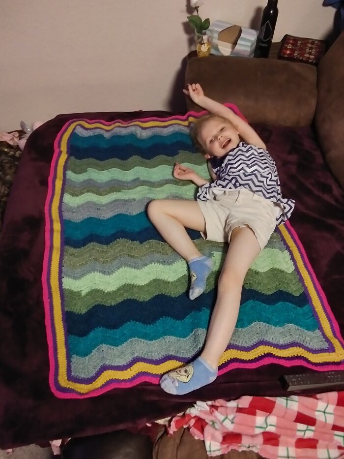 I Just Finished This Blanket For My Daughter. Now She Has One That She Can Wrap Up In