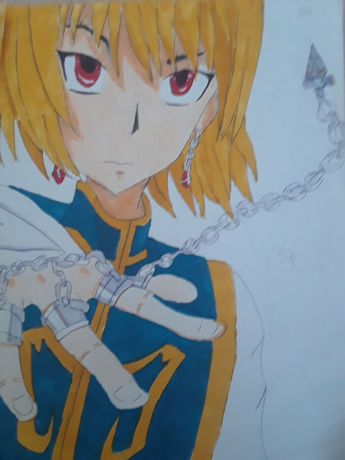 Kurapika From The Anime Hunter X Hunter. (Dont Judge I Drew This When I Was 7)