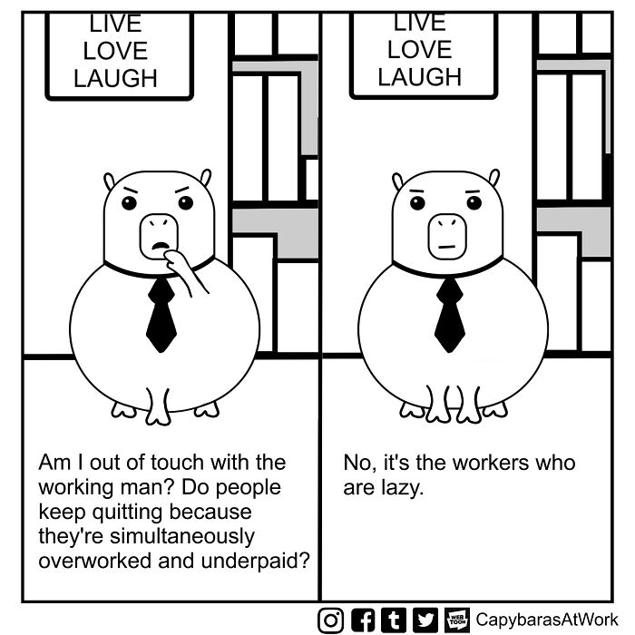 A Funny Comic About Capybaras In A Toxic Work Environment