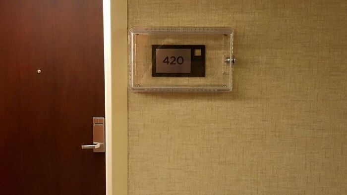 The Hotel I'm Staying At Has To Keep This Sign In A Locked Box