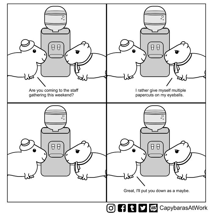 A Funny Comic About Capybaras In A Toxic Work Environment