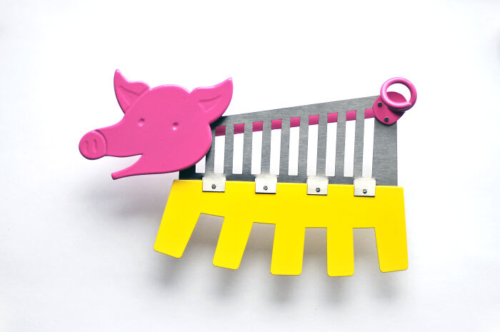 Colorful 5 Legged Piggy Brooch